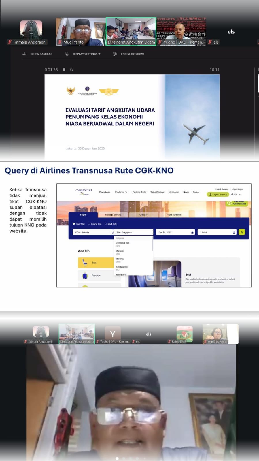 Rapat Evaluasi Tarif Angkutan Udara Penumpang Kelas Ekonomi Niaga Berjadwal Dalam Negeri