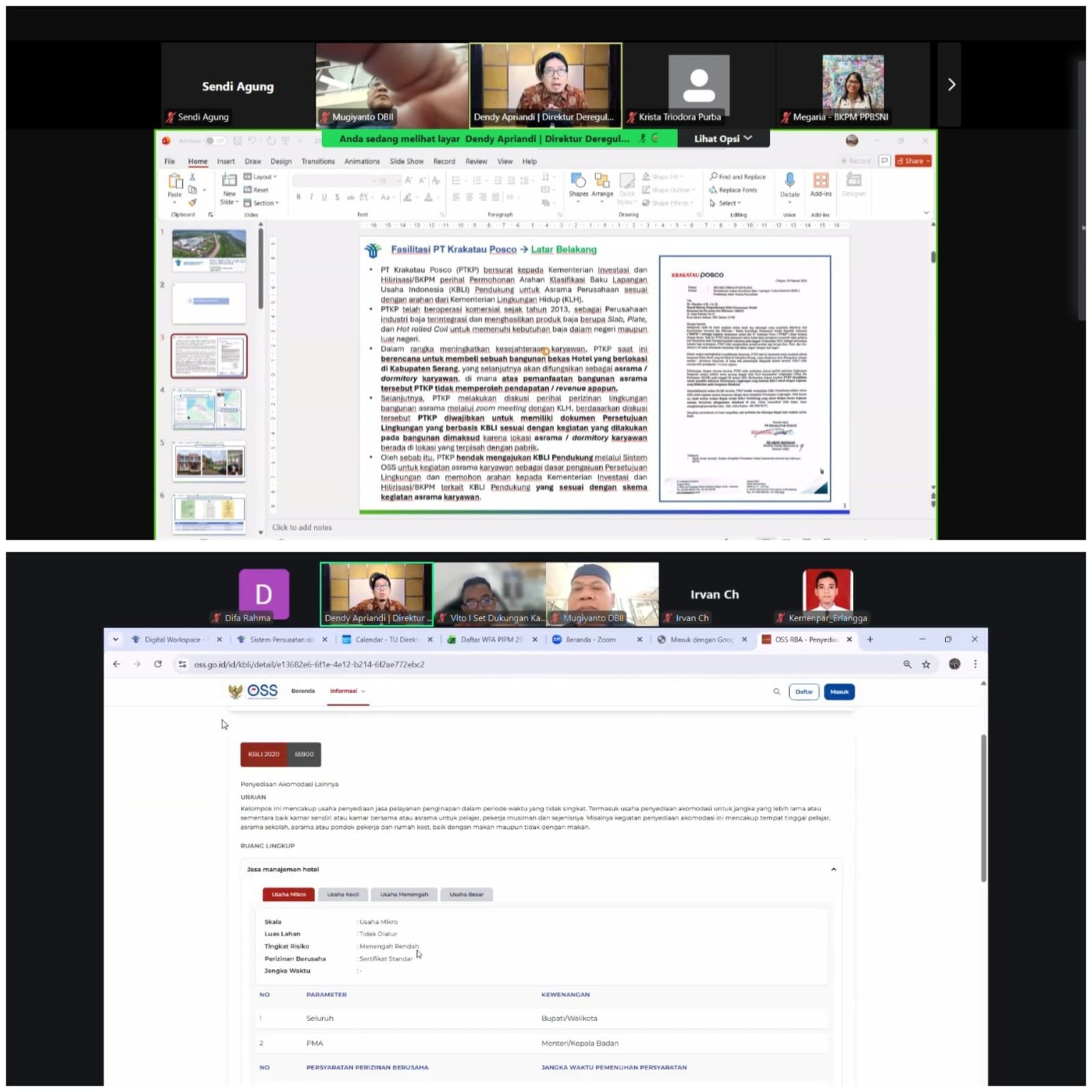 Rapat Koordinasi Terkait Ruang Lingkup KBLI 55900 (Penyediaan Akomodasi Lainnya)