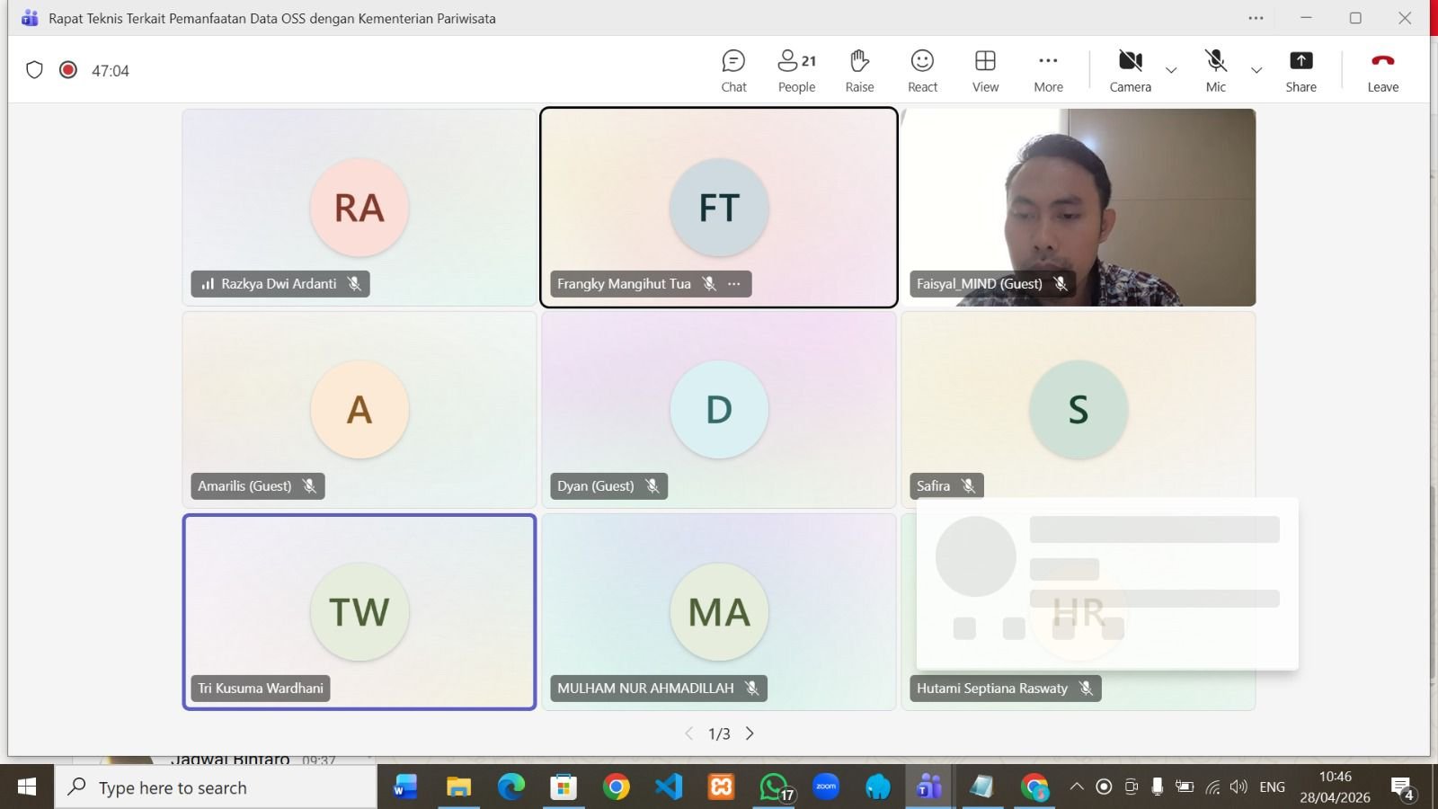 Rapat Teknis Terkait Pembahasan Integrasi Data OSS dengan Kementerian Pariwisata dan OTA